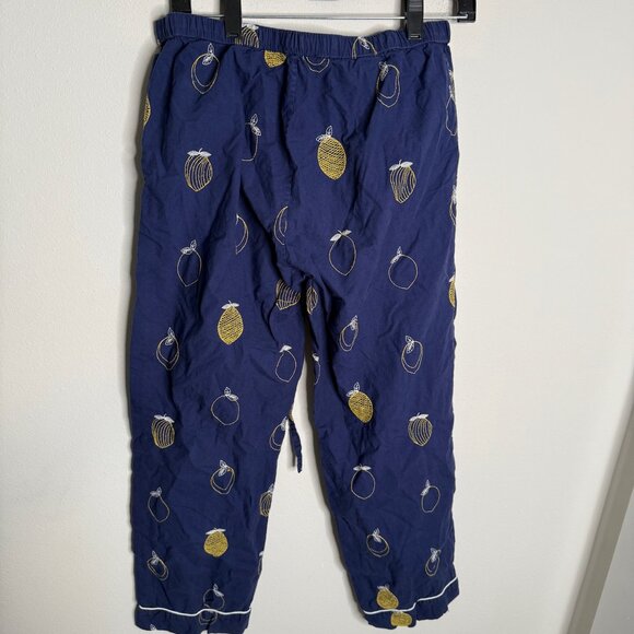 Anthropologie Women's Blue Lemon Drop Embroidered Pajama Set - Size S Small - Picture 6 of 8